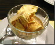 Mascarpone ice cream topped with espresso